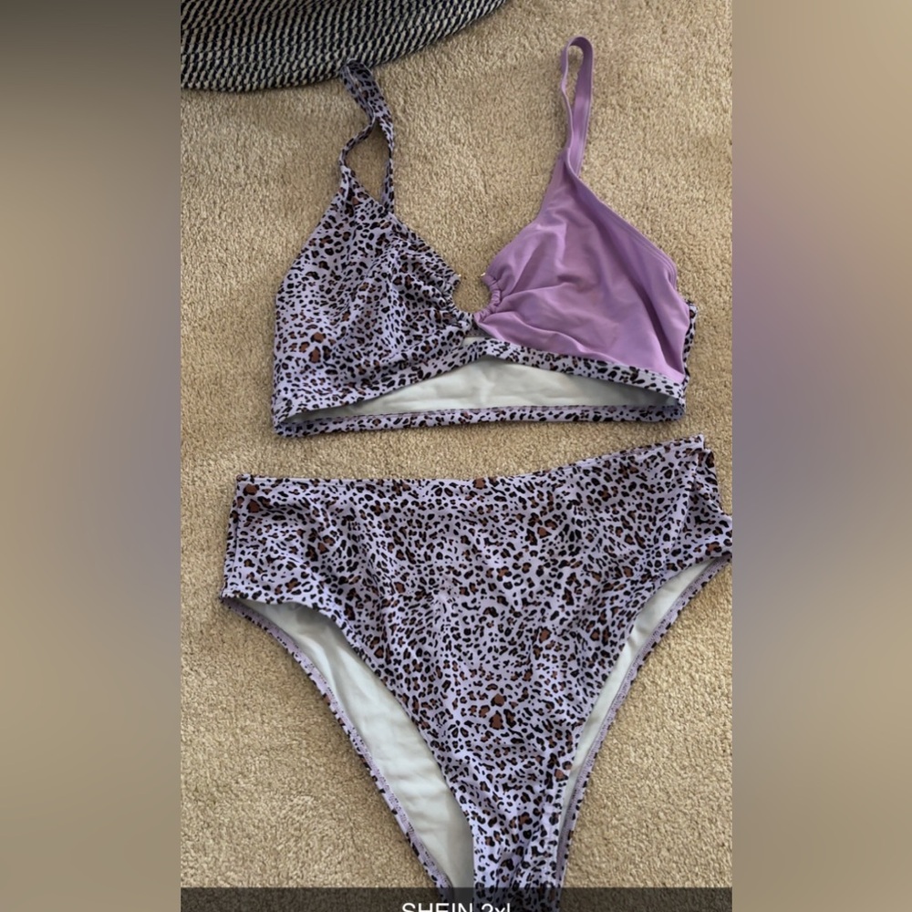 SHEIN Purple Leopard Print Bikini